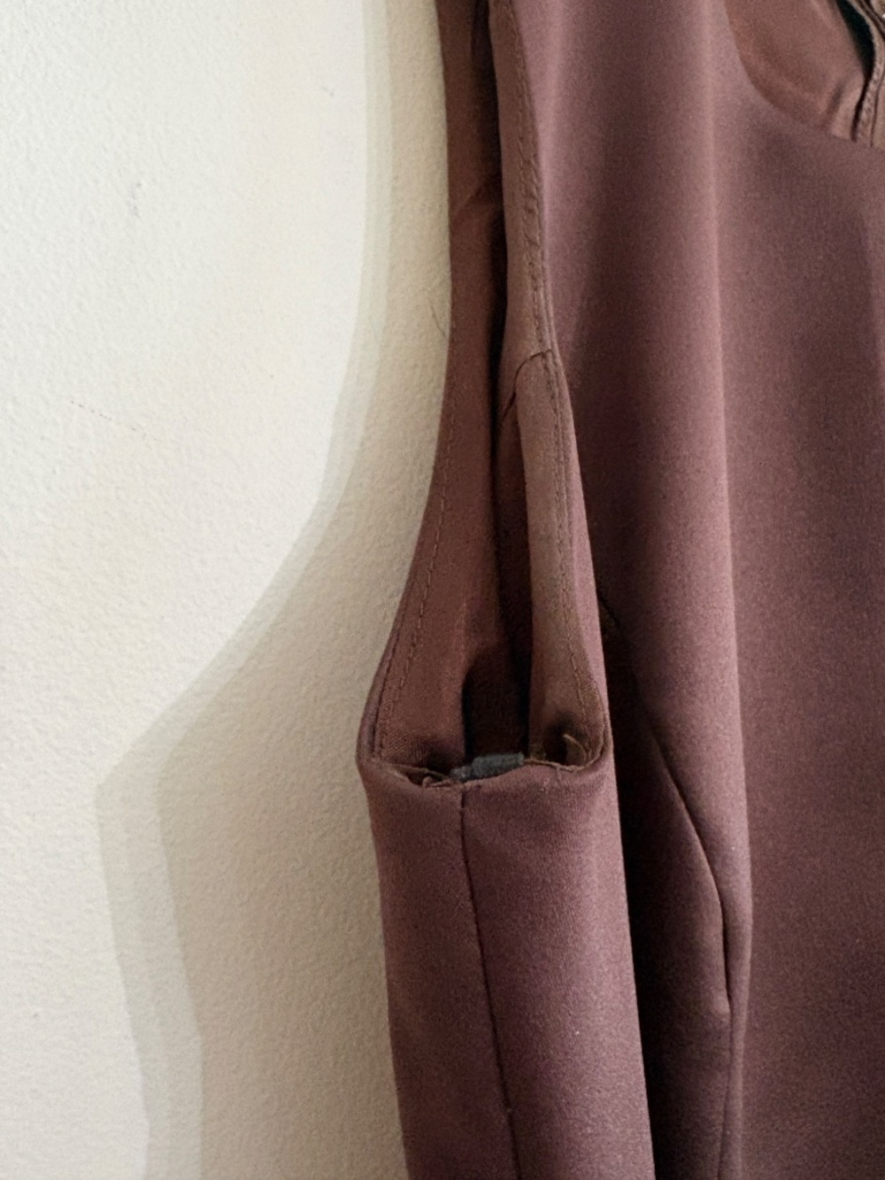 1990s JIM HJELM OCCASIONS Formal Brown Satin Tea-length Dress - Size 6 - Picture 11 of 15